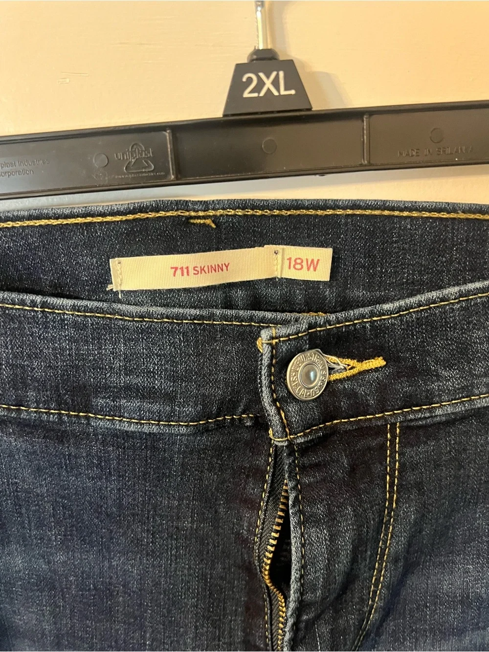 Levi's Dark Blue Ripped Skinny Jeans